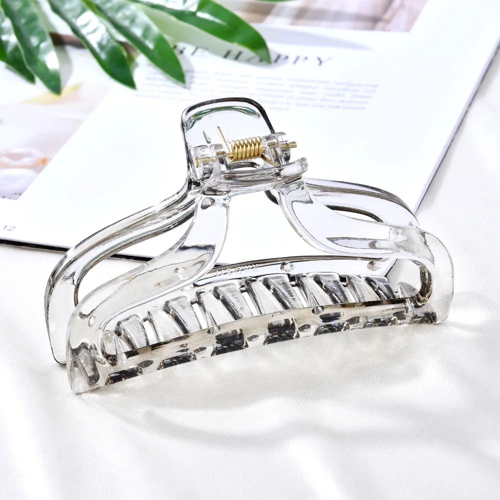 Women Girls Geometric Hair Claw Clamps Metal Hair Crab Moon Shape Hair Claw Clip Solid Color Hairpin Large Size Hair Accessories bride headband