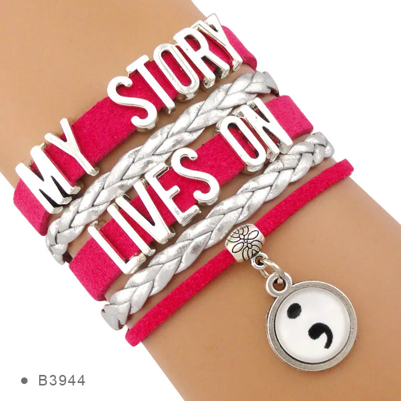 Моя история еще не закончена браслеты моя живёт на Semicolon душевное здоровье