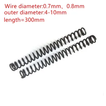 

2PCS Spring Steel Pressure Spring Y-type Compression Spring Wire Dia 0.7mm 0.8mm Outer Dia 5-12mm Length 300mm