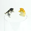 New cute pets puppy Shiba Inu on the edge of cup glass Model figures dog figurine Christmas Gift Kids Toy 1
