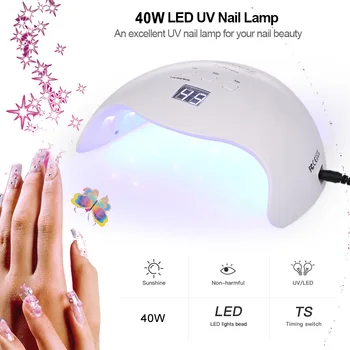 

40W UV LED Nail Lamp Sunlight Nail Gel Dryer Machine Fingernails Toenails Curing Machine Nail Art Tool
