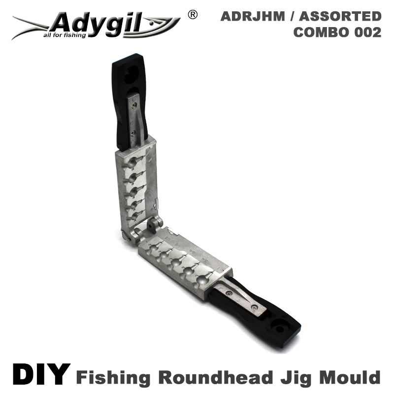 Adygil DIY Fishing Roundhead Jig Mould ADRJHM/ASSORTED COMBO 1/2oz. 3/4oz.  1oz 5 Cavities