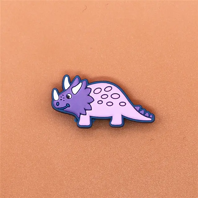 Single Sale 1pcs Shoe Charms Novel Dinosaur Shoe Accessories Cute Garden Shoe Decoration for croc jibz Buckle Kid's X-mas Gift Dinosaur H