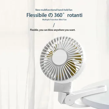 

ELOOLE New Multi Function Clip Fan 360 Degrees Handheld Mini Fan USB Rechargeable Portable Student Fan For Office Outdoor Travel