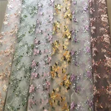 Розовая Изысканная вышитая кружевная ткань цветок сливы Цветочная тюль ткань платье свадебная ткань зеленый коричневый фиолетовый у двора