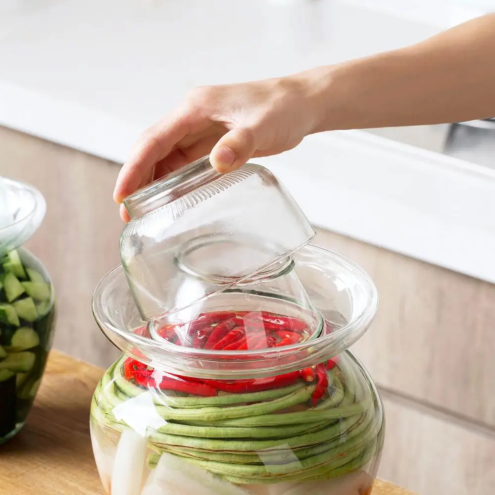2 5/5 кг корейский стеклянный контейнер Kimchi банка кухонные утолщенные