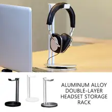 Алюминий сплав 2 слоя Подставка для наушников Акриловые Гарнитуры Наушники, подставка держатель Дисплей для игровых гарнитур для показа стойки