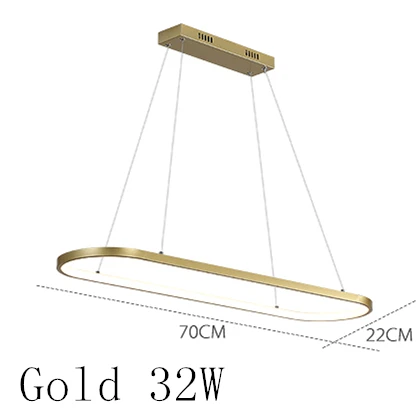 Gold 32W Скандинавский современный золотой черный светодиодный светильник-Люстра для гостиной, столовой, чердак 110 В 220 В - Цвет абажура: Gold 32W
