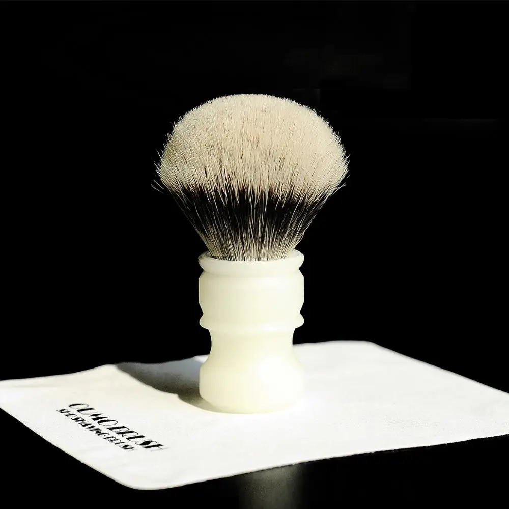 OUMO BRUSH-SHD HMW silvertip& Manchuria Лучшие 2band& WT лучшие белые матовые ручки из смолы - Цвет: 24MMSHDWTbulb