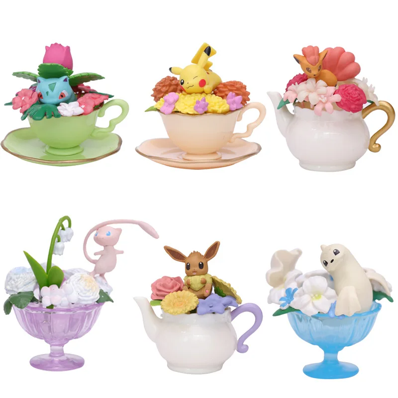 

Blind Box Action Figure Children Gifts Pokemon Pocket Monsters Pikachu Articuno Eevee Figure Elf Doll Flower Pot Scenes Toy