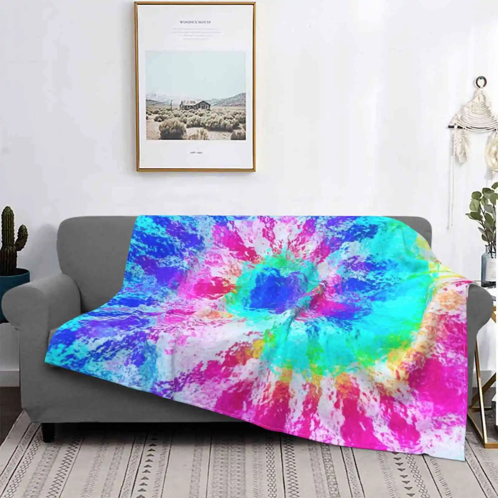 

Tie Dye New Arrival Fashion Leisure Warm Flannel Blanket Tie Dye Hippie Rainbow Trippy Peace Cool Cute Hipster Pastel Trendy