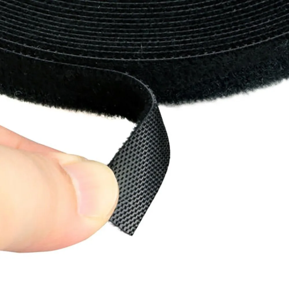 Черный нейлон кабель менеджер намотки кабельные зажимы для галстуков Belting волшебные наклейки ремень волшебные наклейки Профессиональный удобный