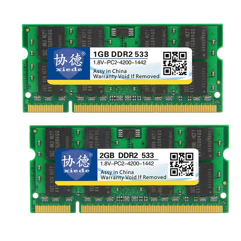 2 шт. модуль памяти для ноутбука Xiede Ddr2 533 Pc2 4200 240Pin Dimm 53hz X028 1 ГБ и Гб|Оперативная