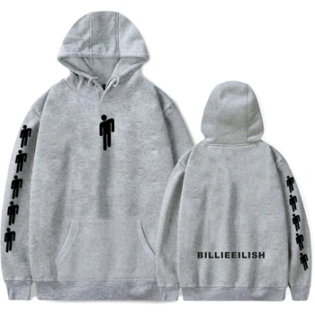 

New Fashion Billie Eilish Popular Hoodies Women Men Gray Pullovers Casual Harajuku Billie Eilish women's Hooded Sweatshirts Tops