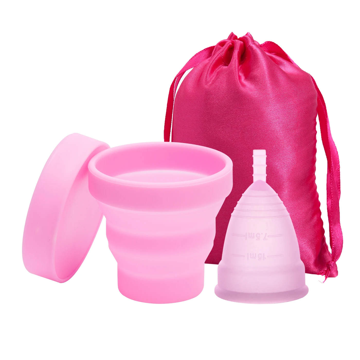 1CupPink-1SterPink Стерилизатор для менструальных чашек, медицинские силиконовые менструальные чашки, стерилизация женской гигиены, менструальная чашка для женщин, уход за леди - Цвет: 1CupPink-1SterPink