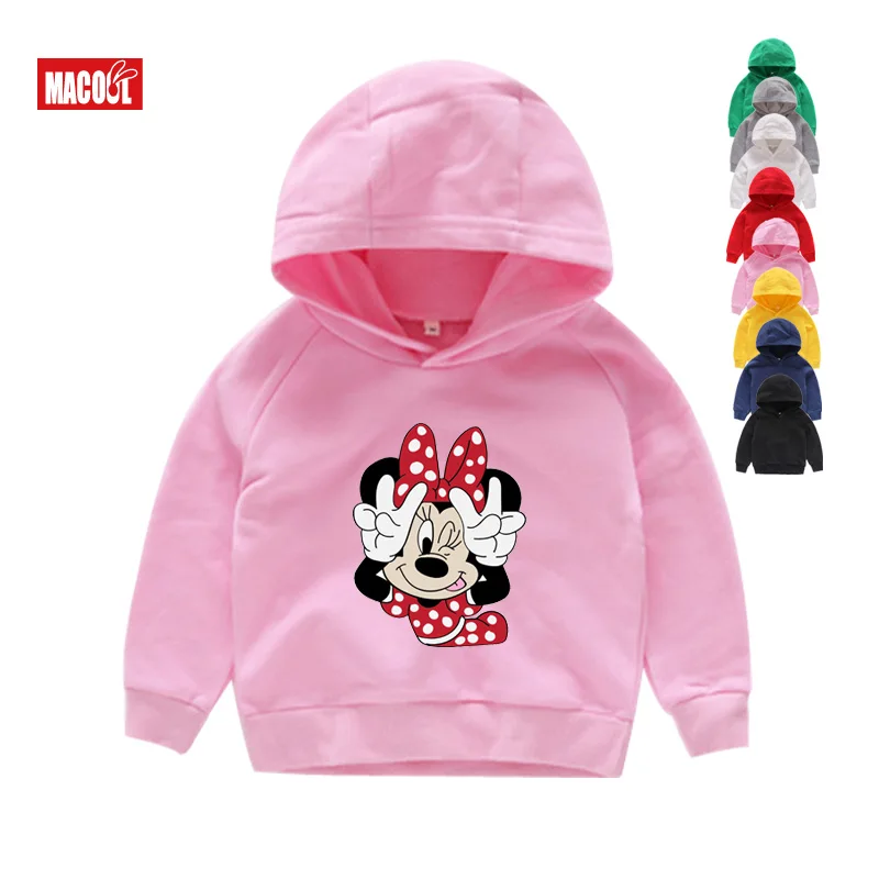 kids hoodies pink Детские толстовки с капюшоном, свитшоты, Детская футболка с длинными рукавами и рисунком, милые осенне-зимние топы для малышей - Цвет: kids hoodies pink