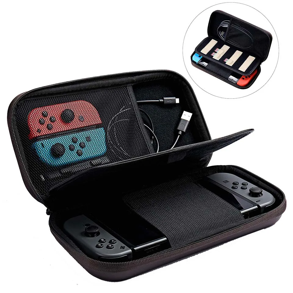 Дорожный Чехол Nintendo Switch силиконовый Жесткий рельефный чехол на молнии для