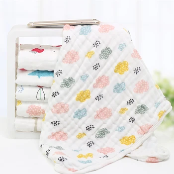 

New large Baby Poncho Bath Towel Baby care 6 layers gauze towel Infant Towels Blanket Newborn Baby Hooded Towel Infant Babies