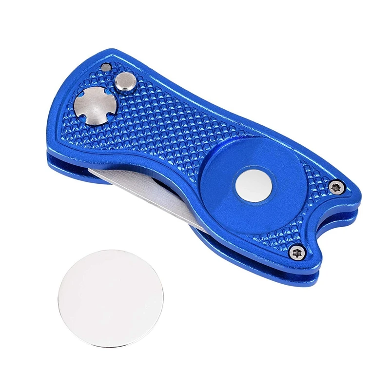 

Golf Divot Repair Tool and Detachable Ball Marker Value 2 Pack Durable Foldable Stainless Steel with Button Magnetic