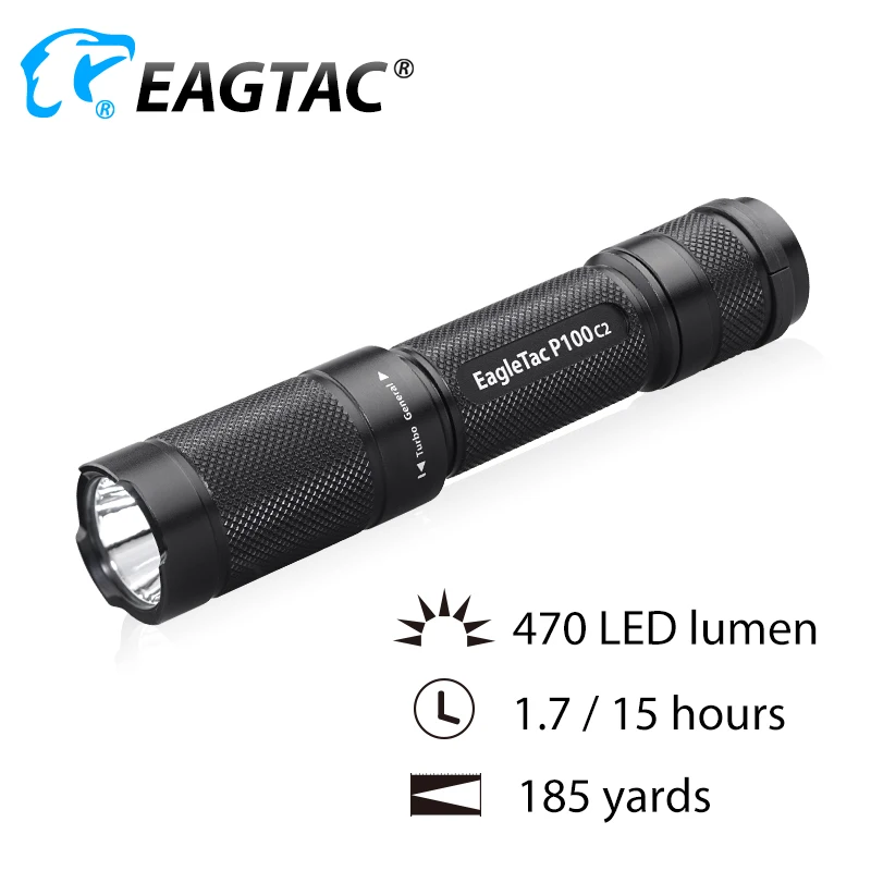 EAGTAC Ultra Compact P100C2 LED Flashlight CREE XPG Neutral White 4500K 2*CR123A EDC Torch