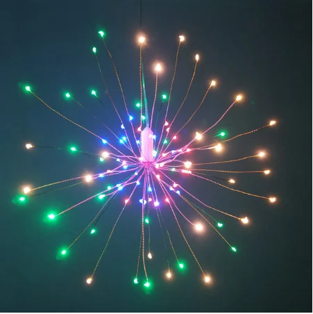 multicolor Праздничная звезда фейерверк светильник светодиодный Сказочный гирлянда Рождественский светильник Открытый Мигающий светильник медная лампа декоративный светильник - Испускаемый цвет: multicolor