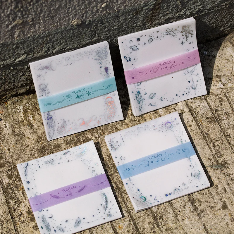Лазерная Луна планета Galaxy Bullet Journal прозрачная бумага Блокнот для заметок липкий блокнот для заметок школьные канцелярские принадлежности