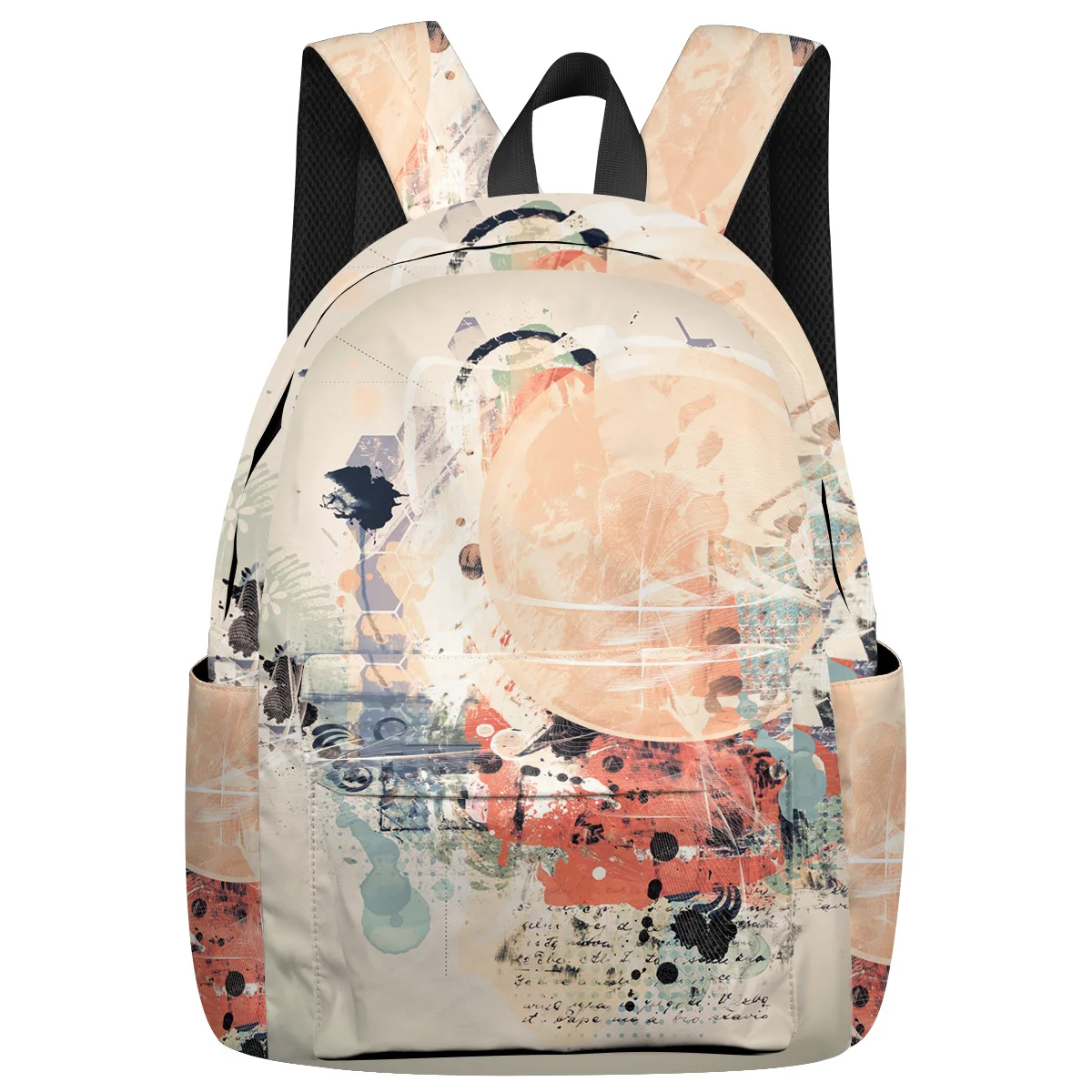 

WHEREISART Colourful Abstract Design Backpacks Laptop With Usb Charging Port Elementary School Students Multipurpose Daypacks