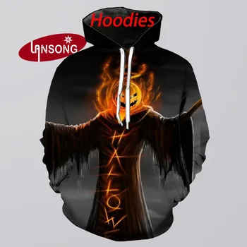 

new hoodies 3d print creepy halloween harajuku tracksuits weashirts/pants jacket men short homme clothes men hip hop streetwears