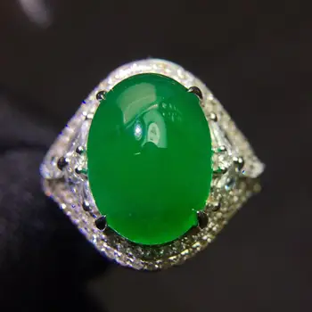

Fine Jewelry Real Pure 18K Gold 100% Natural Emerald 6.3ct Gemstone Diamonds Jewellery Female's Rings for women Fine Ring