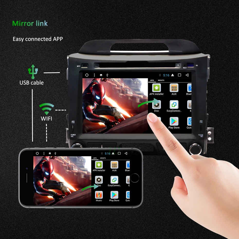 DSP ips AV выход 4G 64G Android 9,0 автомобильный dvd-плеер для KIA sportage 2011- gps Навигация стерео экран радио приемник аудио