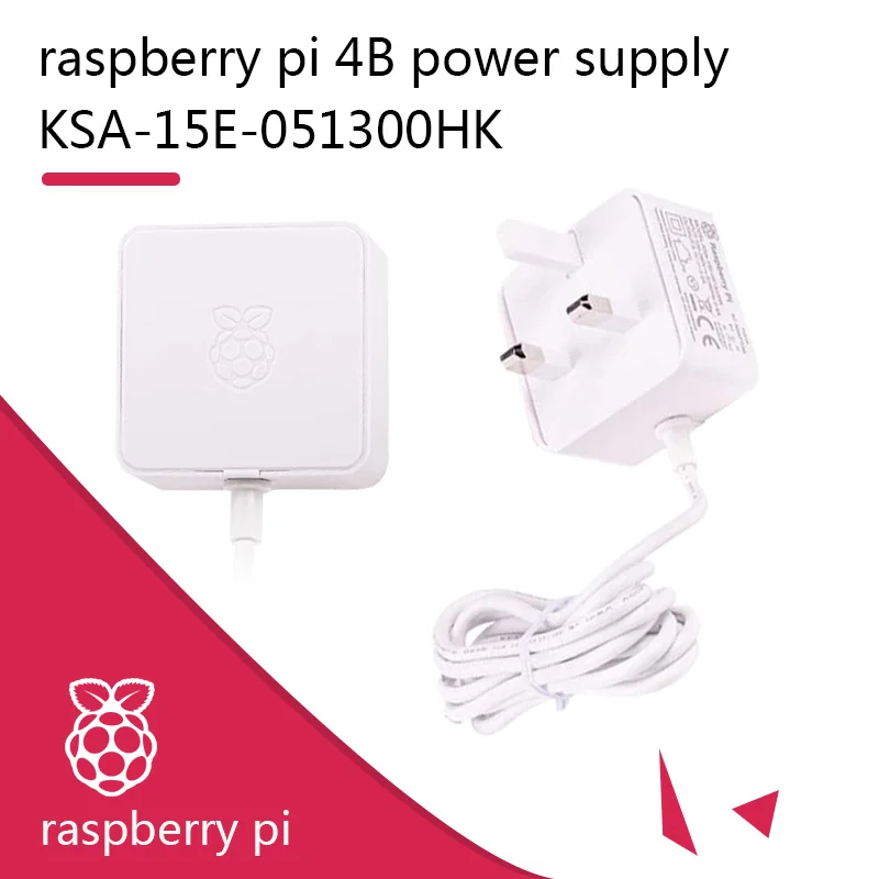 Raspberry Pi 15,3 Вт USB-C источник питания официальный и рекомендуемый USB-C источник питания для Raspberry Pi 4 - Цвет: KSA-15E-051300HK