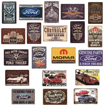 

Vintage Car Sign Man Cave Hot Rod Metal Tin Signs Wall Art Painting Poster Bar Cafe Garage home Decor AL043