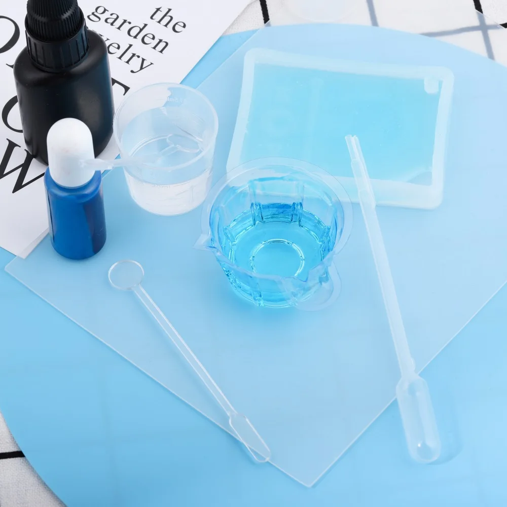 Transparent Silicone Pad Clear Mat Pink Resin Pad Craft Tool High Temperature Resistance Sticky Plate for DIY Epoxy Making Tool