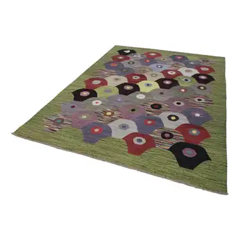 

285x380 Cm Green Handmade Contemporary Area Rug-9x12 Ft