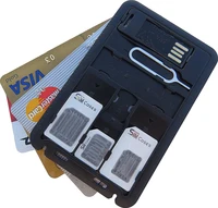 All in 1 Universal Mini SIM Card Adapter Storage Case Kits with TF card reader & SIM Card Tray Eject Pin, SIM Card holder 6