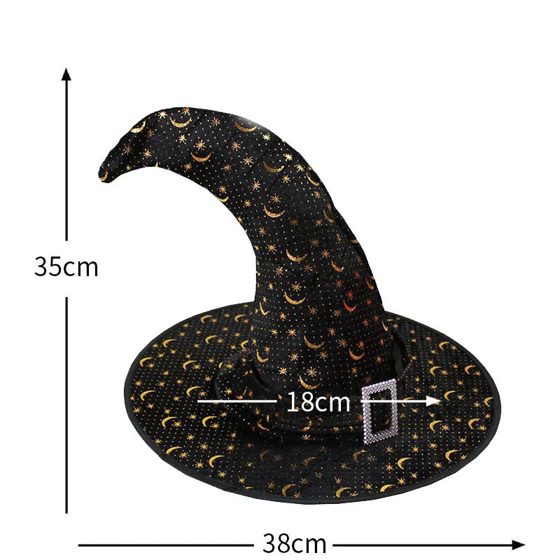 Witch Hats Props Masquerade Bucket Wizard Hat Party Adult Star Moon Cosplay Costume Accessories Halloween Party Fancy Dress