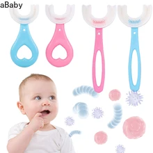 Baby Toothbrush Children 360 Degree U-shaped Child Toothbrush Teethers Soft Silicone Baby Brush Kids Teeth Oral Care Cleaning