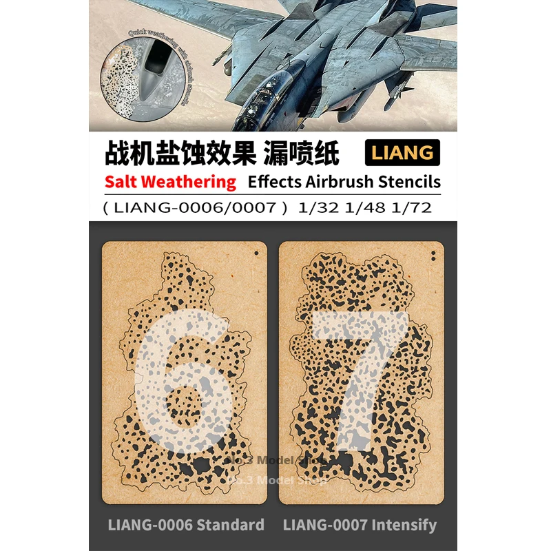 For 1/35 1/48 1/72 Model LIANG-0002 Streaking & Wet Effects Airbrush Stencil DIY