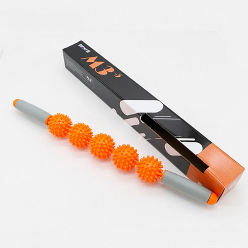 M5 orange Hoge Kwaliteit фитнес Egel Релакс Spiermassagestok палка для йоги Egel Массажная палка Релакс Spierbal - Цвет: M5 orange