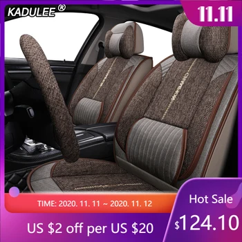 

KADULEE luxury fabric car seat covers For seat ateca ibiza nissan note hyundai getz ford mondeo mk4 mazda 6 gh volvo v40 Seats