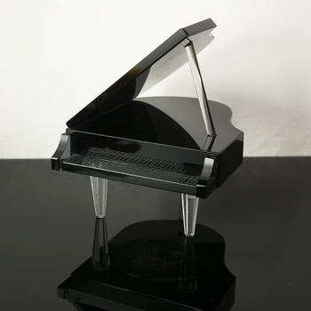 

Black Crystal Piano Music Box Statue Home Decoration Souvenir Gift