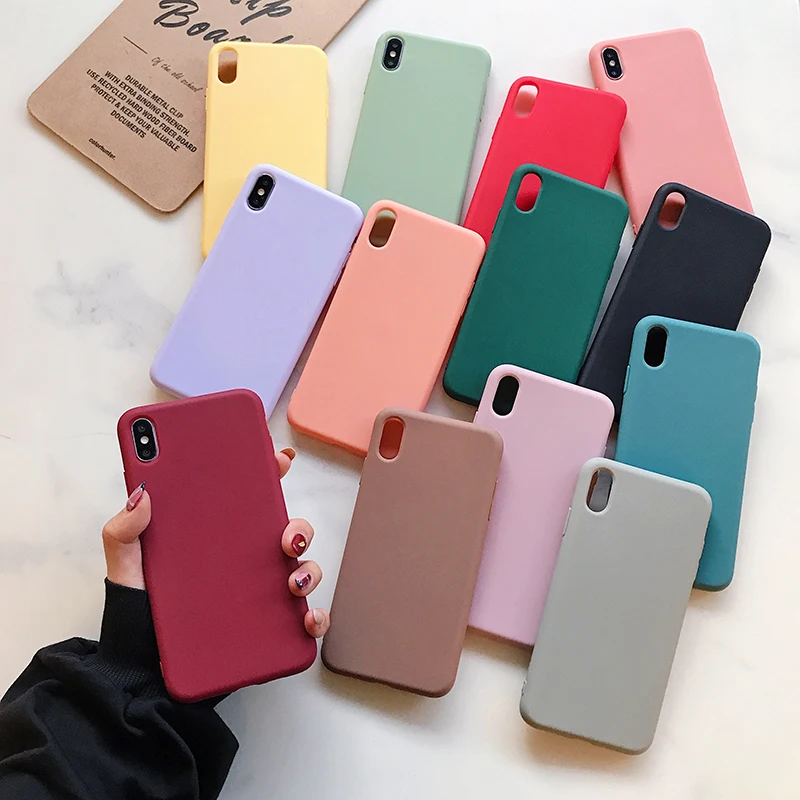 Plain Soft TPU Phone Case For iPhone 11 Pro X 7 6 6S 8 Plus XR XS Max 12 Thicken Thickness Candy Color Cover Capa Funda Shell Plain Soft TPU Phone Case For iPhone 11 Pro X 7 6 6S 8 Plus XR XS Max 12 Thicken Thickness Candy Color Cover Capa Funda Shell
