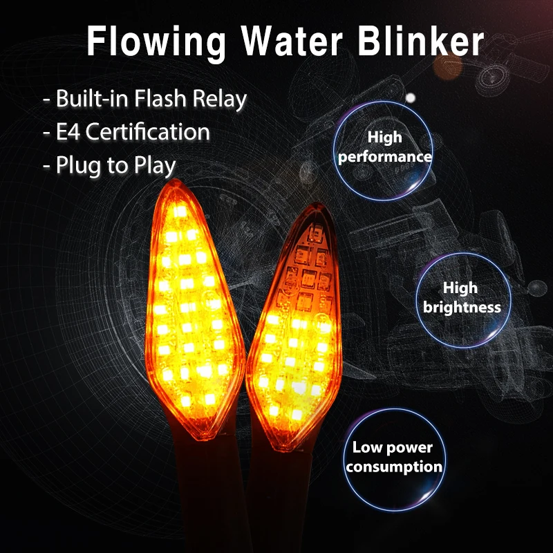 Мотоцикл поворотники светильник E4 Mark встроенный реле течёт мигающий светильник 20LED мигалка сгибаемый Задний сигнал для Honda водонепроницаемый