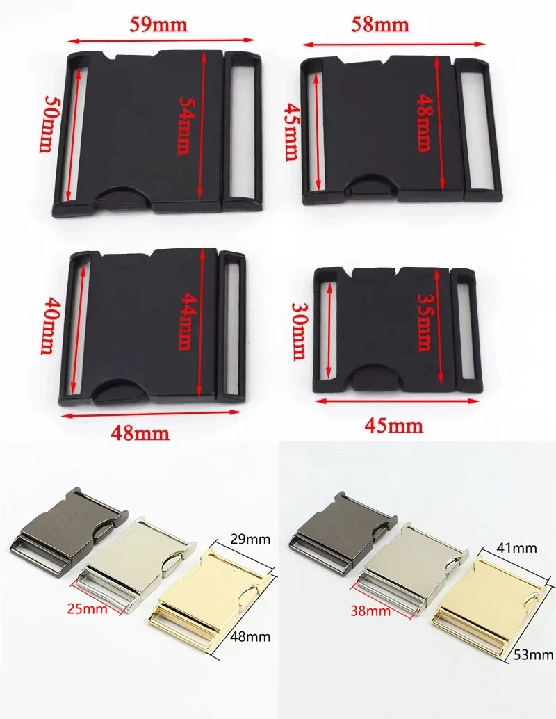 2/5Pcs Meetee Metal Buckles 25-50mm Quick Side Release Buckle Dog Collar Web Belt Clip DIYLeathercraft Garment Bags Accessories