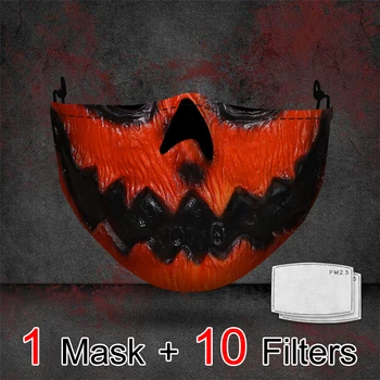

New Masks Halloween Christmas Street Sports Cosplay Face Mask with PM2.5 filter Paper 3D Printing Mask Protection Reusable Mask
