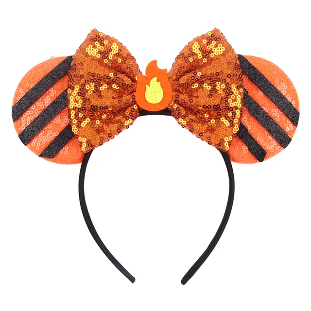 Disney Mickey Stitch Frozen Ears Headband Sequins Hair Bows Charactor For Women Festival Hairband Girls Hair Accessories Party 41
