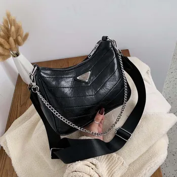 

AXUKES High-end Casual Western Style Women's Bag New Wild Texture Crossbody Bag Fashion Embroidered Broadband Shoulder Bag
