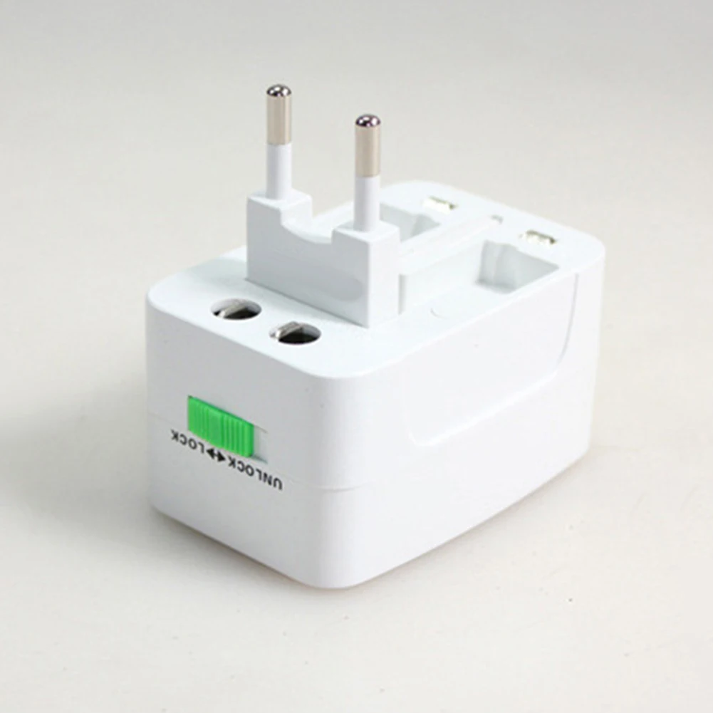 New Universal Travel AC Power Charger Adapter AU UK US EU Plug Converter 2 USB Port