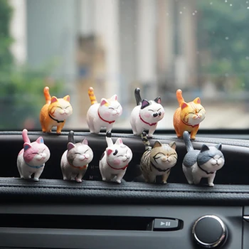 

9Pcs/set Lovely Car Dashboard Doll Ornament Cartoon Simulation Cat Toy Cute Car Accessories Grils Women Creative Gifts Delicate
