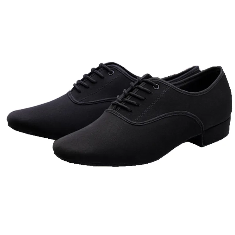 

Plus Size Low Heel Tango Ballroom Dance Shoes Men's Latin Ballroom Dance Shoes Professional Black Canvas Latin Salsa Shoes